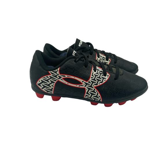 UA Under Armour Clutchfit Force 2.0 FG Black Red Soccer Cleats Toddler Kids 12 - Picture 1 of 8
